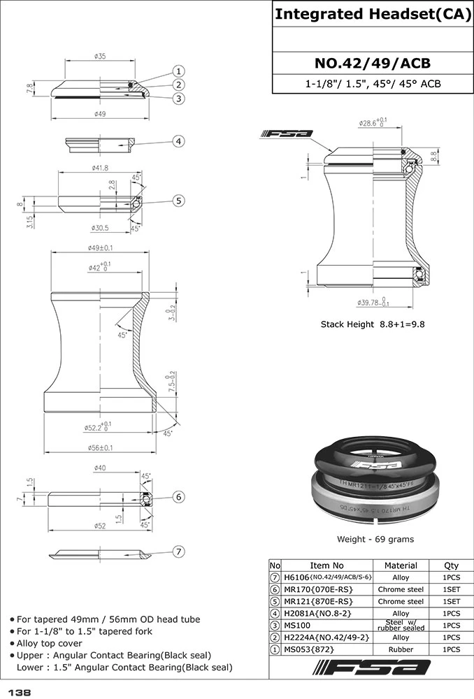 FSA NO. 42/49/ACB Jeu De Direction 4 FSA NO. 42/49/ACB Jeu De Direction – Image 2